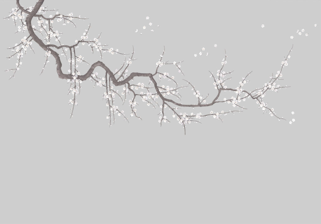 C59 Sakura Tree Art Silk Grey