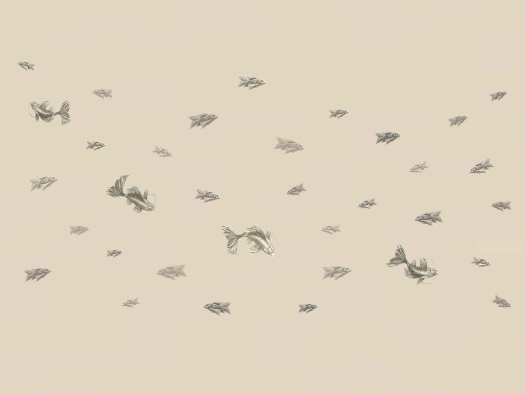 D2 Silver Pond Art Silk Beige