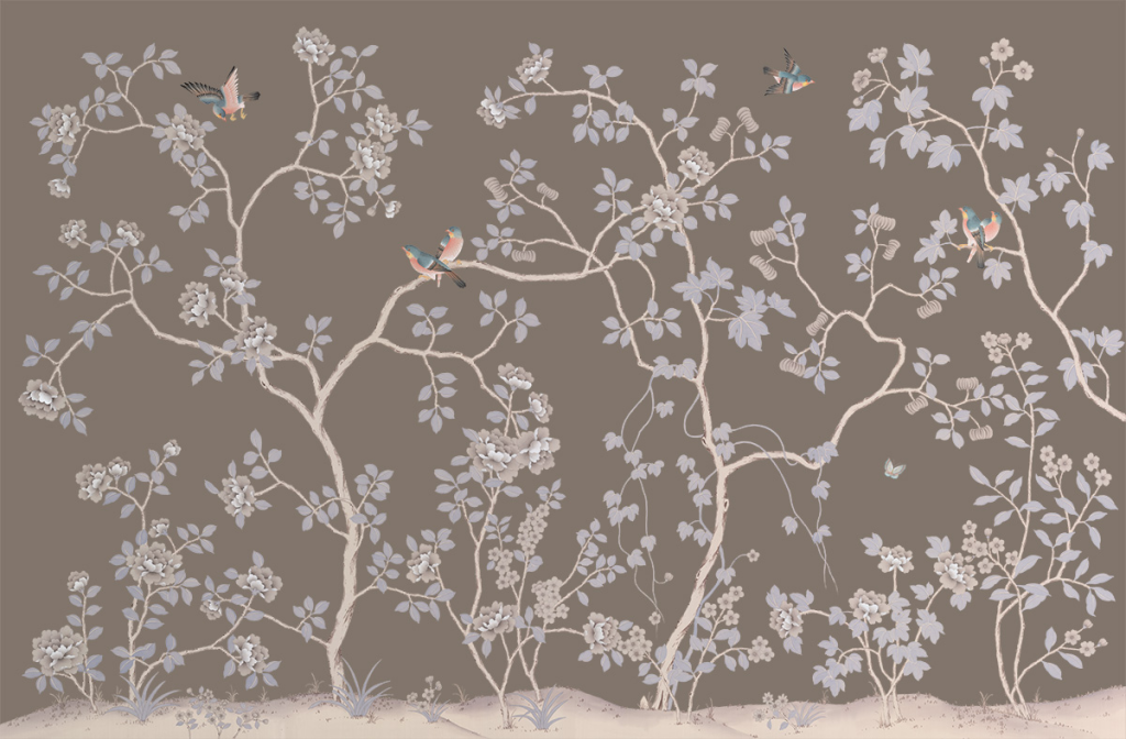 В18 Country Side Mansion Art Silk Brown