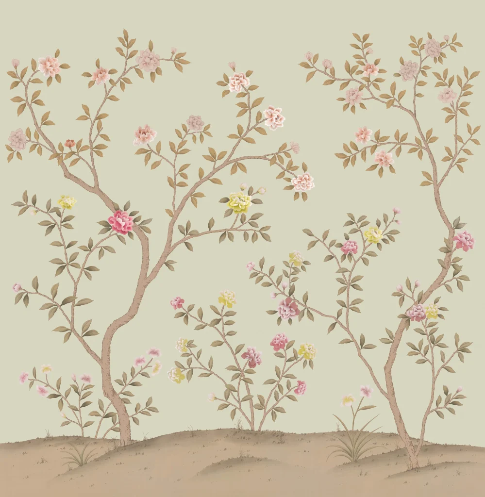 В42 Modest Art Rose Tree Art Silk Green